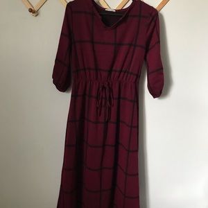 Flamingo Urban Plaid Dress Long Sleeve Size MP